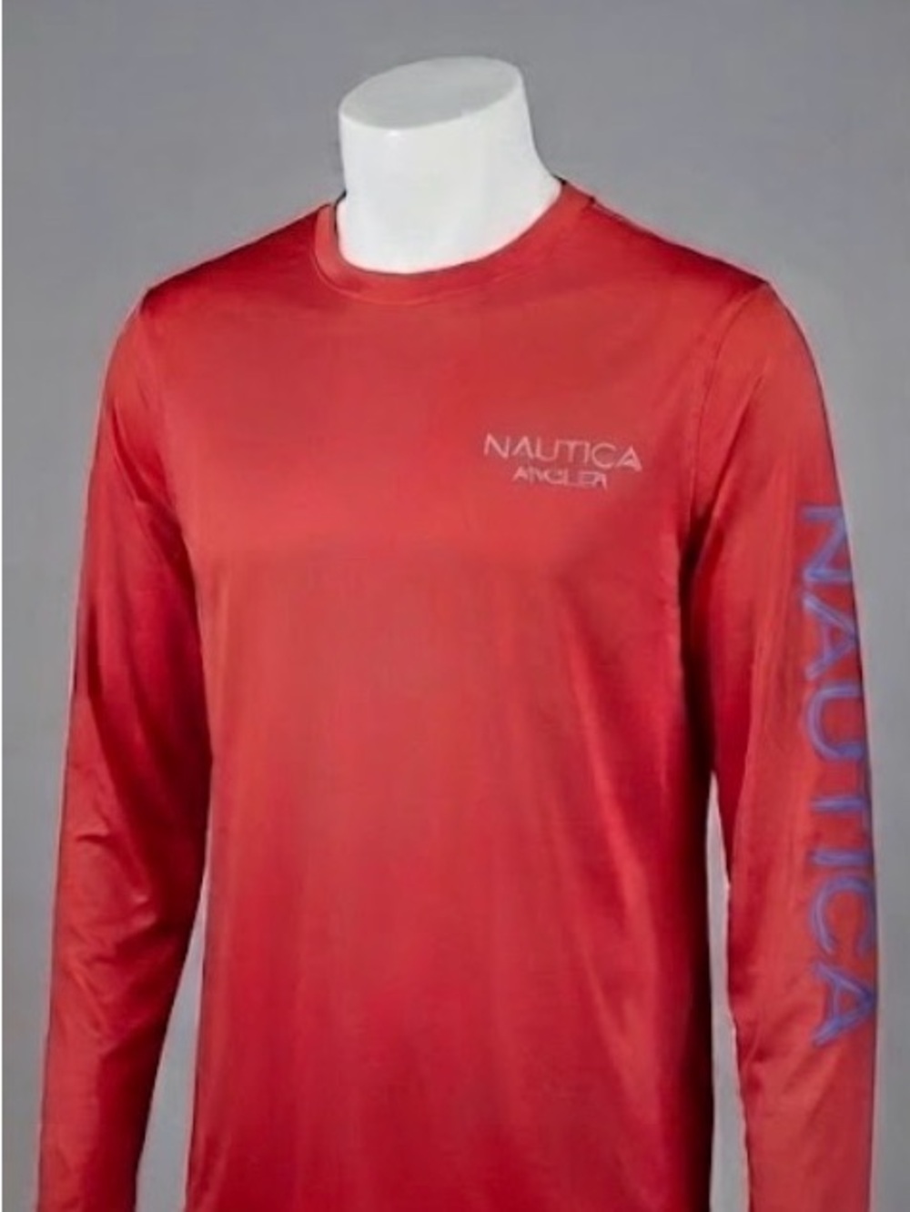 Nautica Red Long-Sleeve Performance Crewneck Shirt